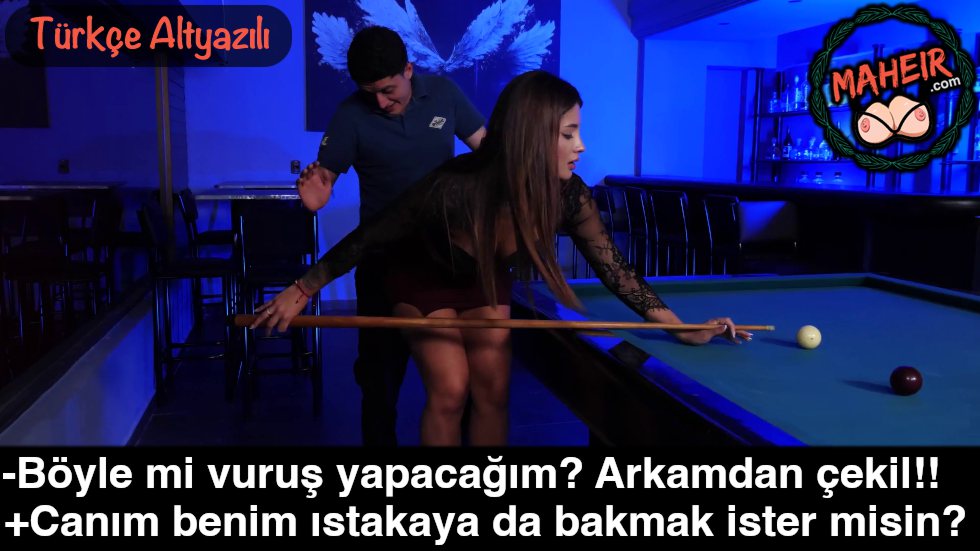 Barda Kafası Güzel Bilardo Oynayan Karıya Sulanıyor